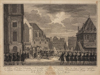 St G 192
<br/>
Afbeelding der vreugdebedryven .. aankomst op de Dam
<br/>
<em>Vinkeles, Reinier (1741-1816)</em>